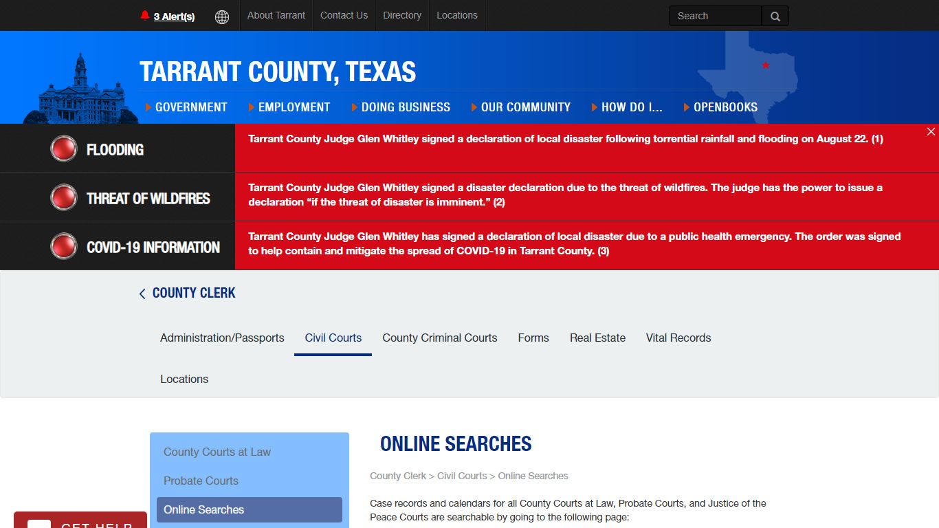 Online Searches Civil - Tarrant County TX