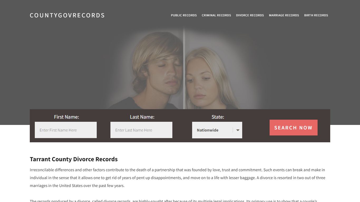 Tarrant County Divorce Records | Enter Name and Search|14 Days Free